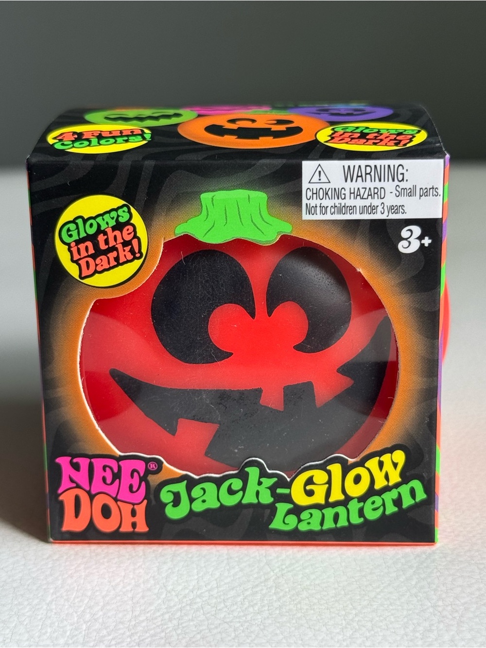 Needoh Jack Glow Lantern Pumpkin Halloween Squishy Fidget Glow in the Dark NEW